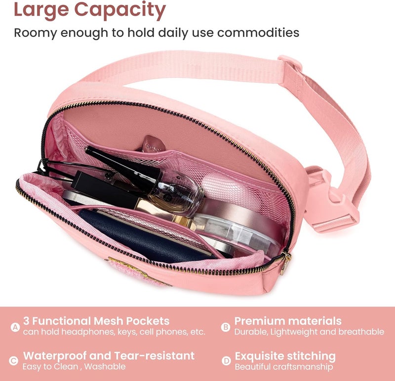 YQE Gifts for Girls 3 4 5 6 7 8 9 10 11 12 13 Year Old, Teens Kids Daughter Sister Gifts for Her, Crossbody Bags Fanny Pack Belt Bag for Girls Teen Cute Stuff Trendy (Pink, A) - Image 3